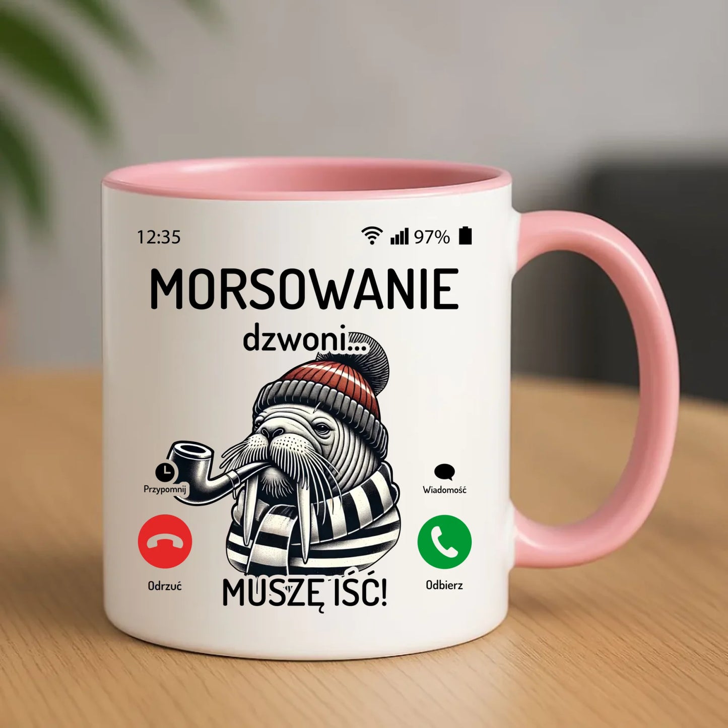 Kubek - prezent dla morsa - Morsowanie dzwoni muszę iść - Mors HM19 - StoryCups.pl