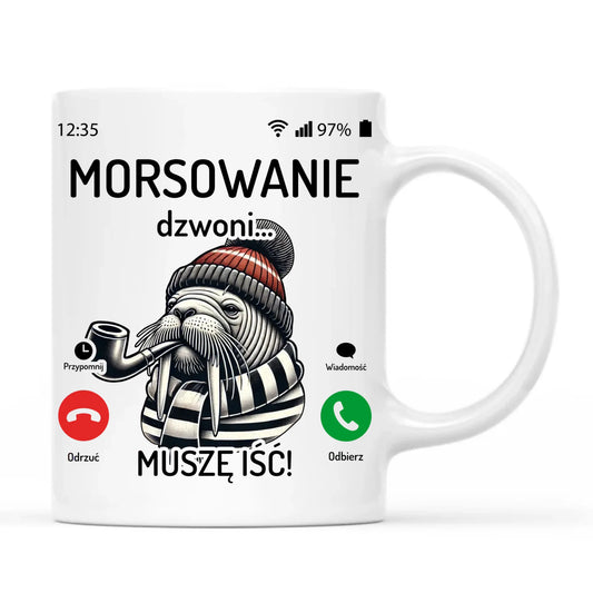 Kubek - prezent dla morsa - Morsowanie dzwoni muszę iść - Mors HM19 - StoryCups.pl
