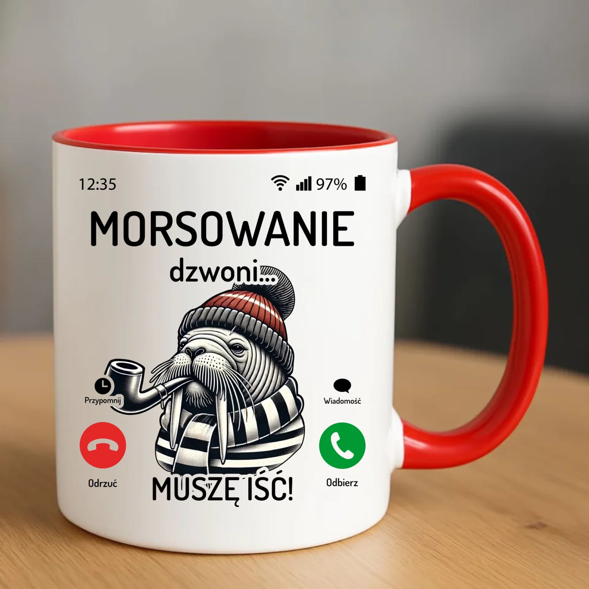 Kubek - prezent dla morsa - Morsowanie dzwoni muszę iść - Mors HM19 - StoryCups.pl