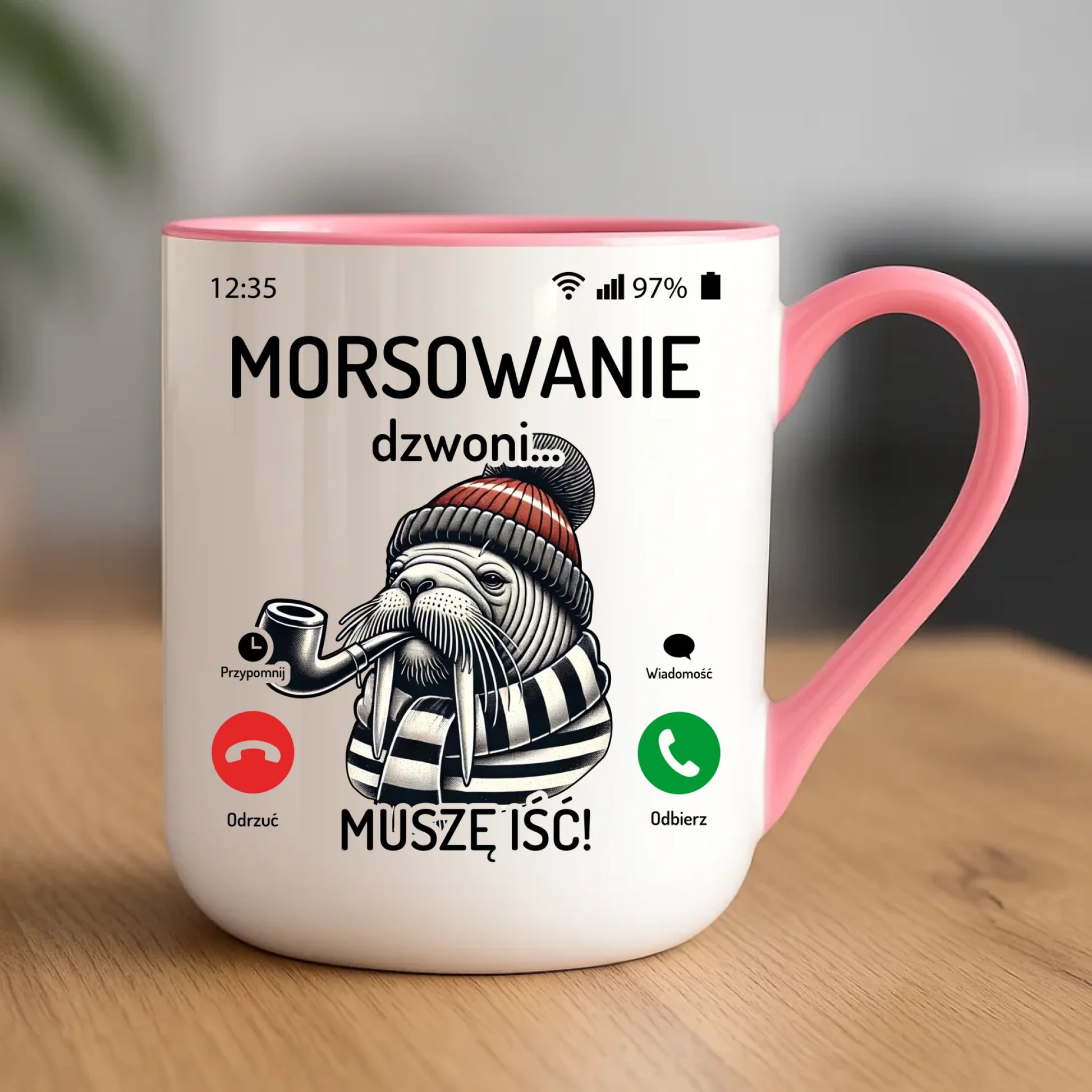 Kubek elegant - prezent dla morsa - Morsowanie dzwoni muszę iść - Mors HM19 - StoryCups.pl