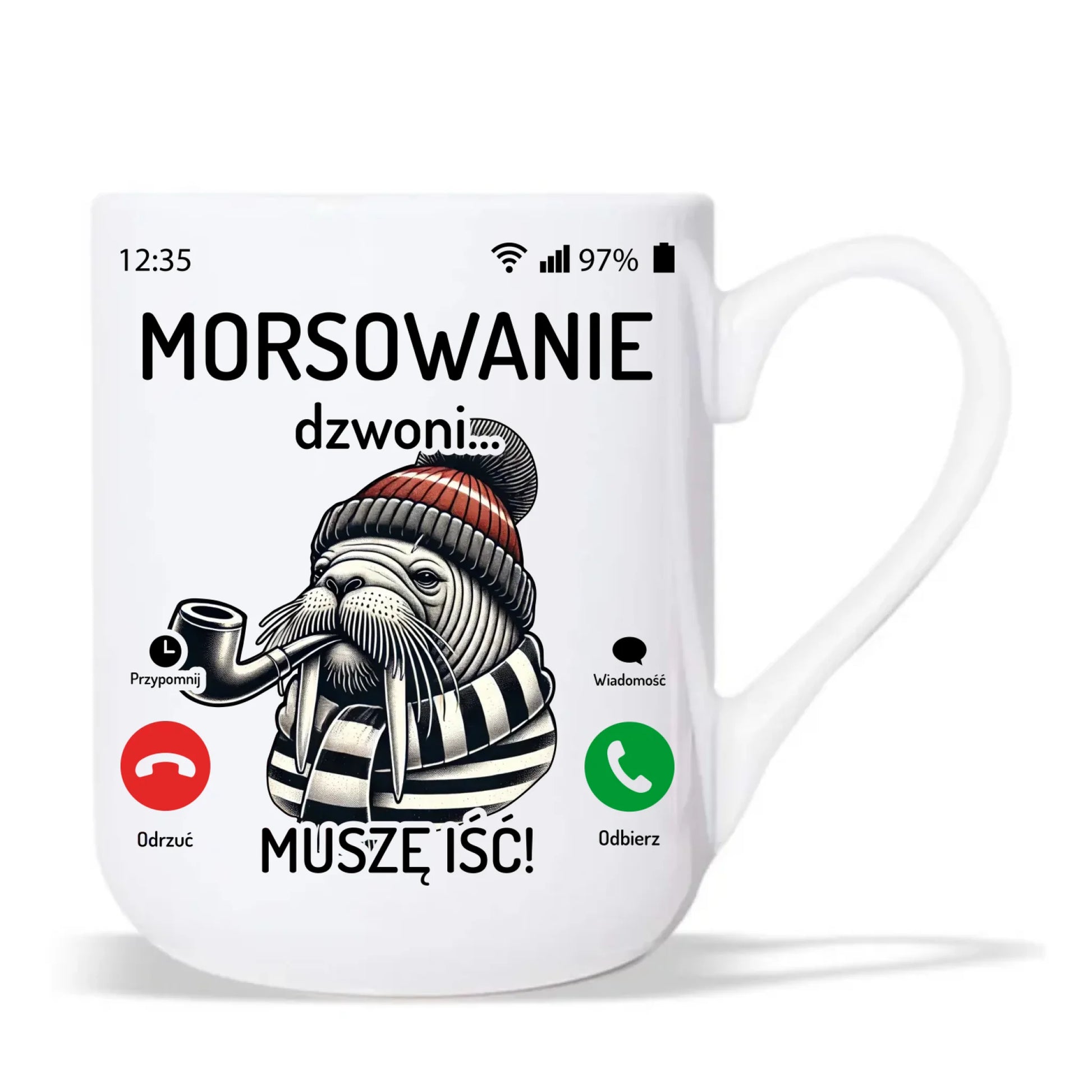 Kubek elegant - prezent dla morsa - Morsowanie dzwoni muszę iść - Mors HM19 - StoryCups.pl