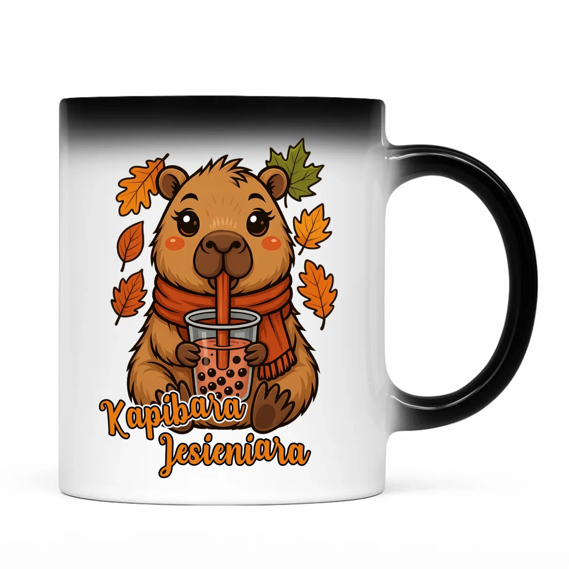 Kubek magiczny jesienny - Kapibara Jesieniara JS19 - StoryCups.pl