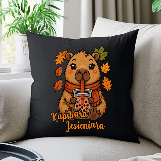 Poduszka dekoracyjna jesienna - Kapibara Jesieniara JS19