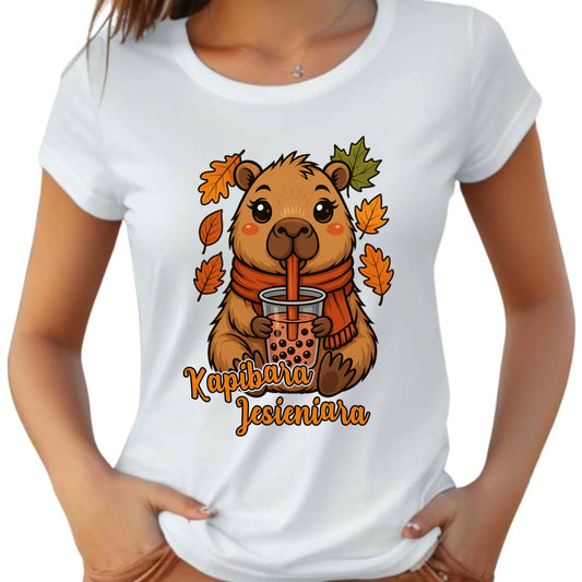 Koszulka damska jesienna - Kapibara Jesieniara JS19 - StoryCups.pl