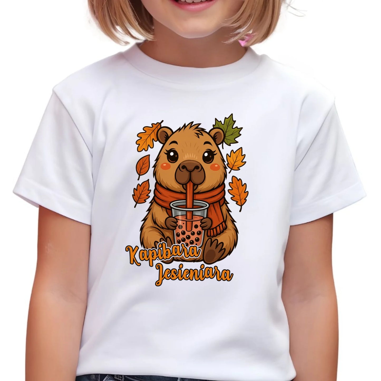 Koszulka dziecięca jesienna - Kapibara Jesieniara JS19 - StoryCups.pl