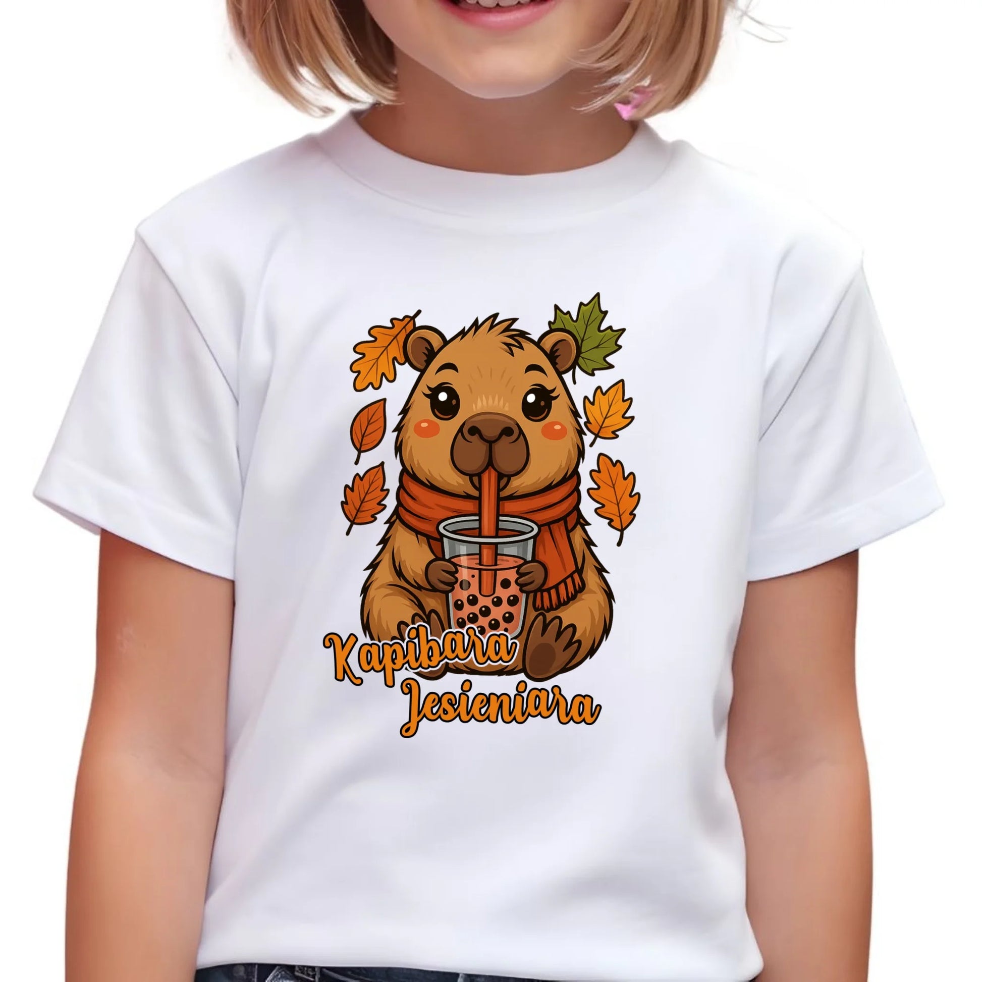 Koszulka dziecięca jesienna - Kapibara Jesieniara JS19 - StoryCups.pl