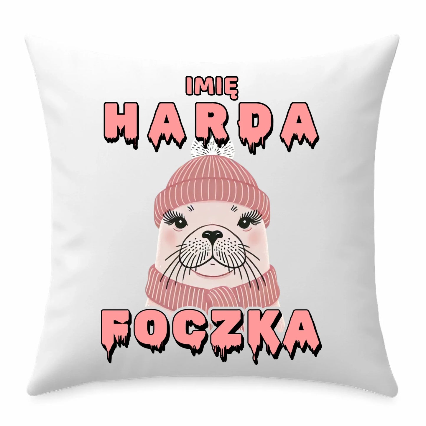 Poduszka - prezent dla morsa - Harda foczka - personalizowana HM05 - StoryCups.pl
