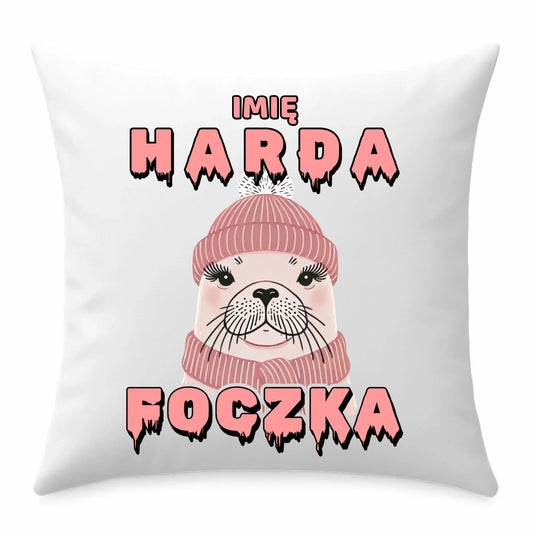Poduszka - prezent dla morsa - Harda foczka - personalizowana HM05 - StoryCups.pl