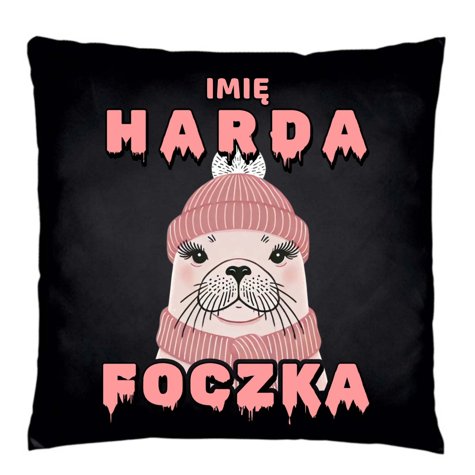 Poduszka dekoracyjna - prezent dla morsa - Harda foczka - personalizowana HM05 - StoryCups.pl
