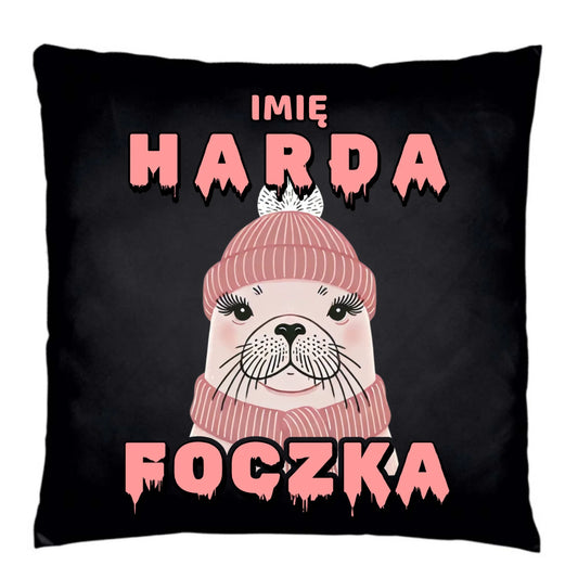 Poduszka dekoracyjna - prezent dla morsa - Harda foczka - personalizowana HM05 - StoryCups.pl