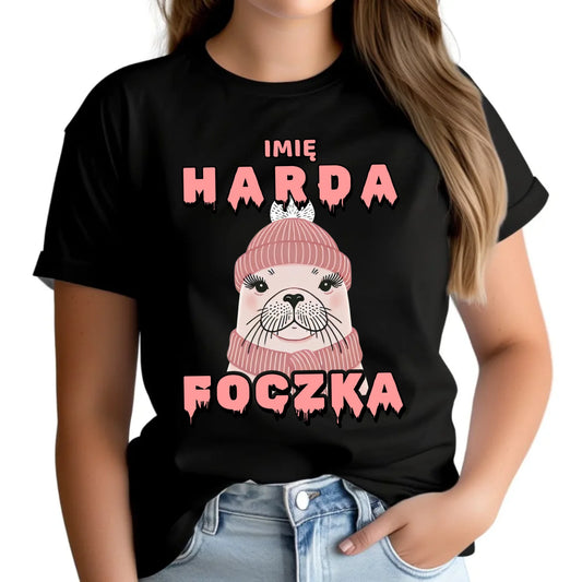 Koszulka damska - prezent dla morsa - Harda foczka - personalizowana HM05 - StoryCups.pl