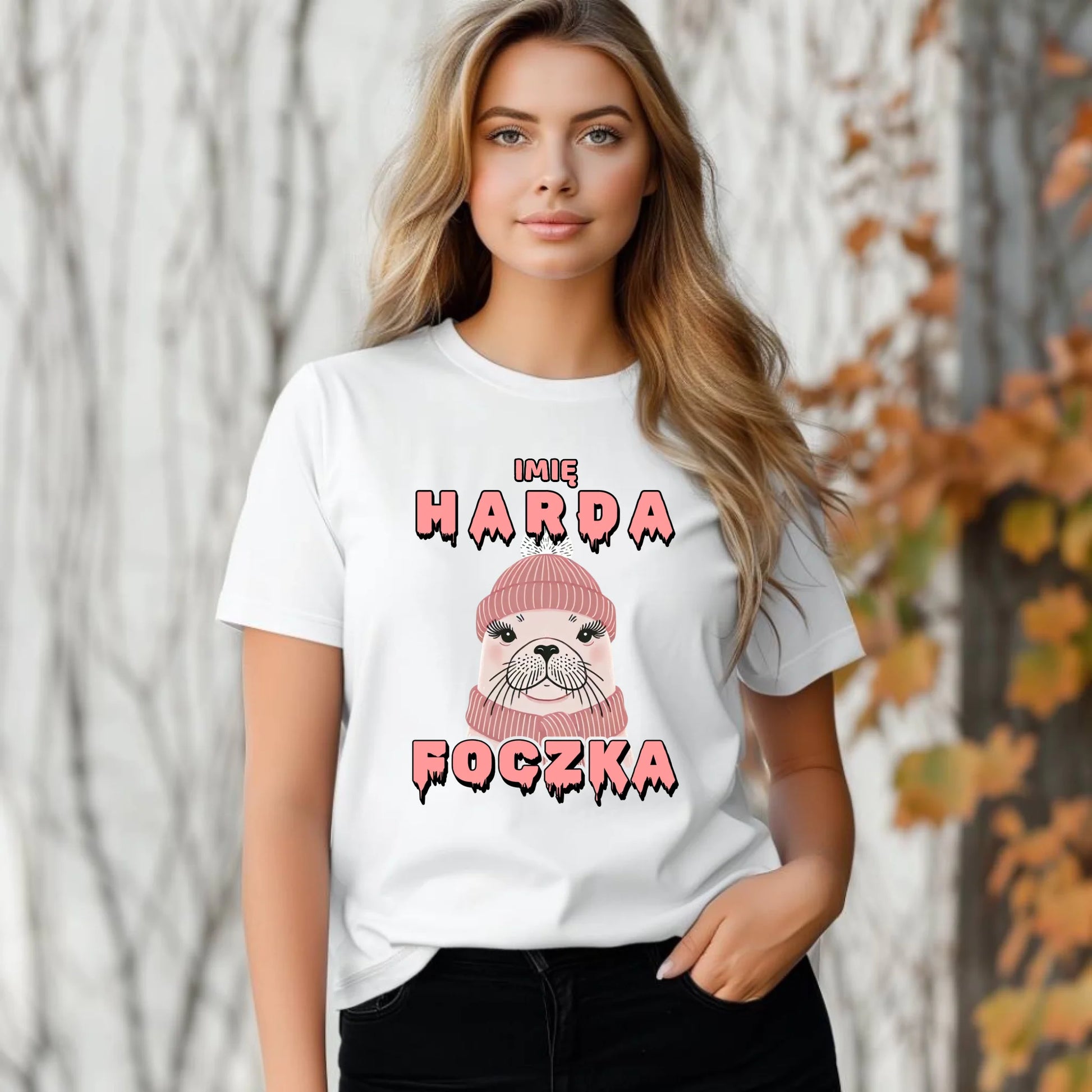Koszulka damska - prezent dla morsa - Harda foczka - personalizowana HM05 - StoryCups.pl