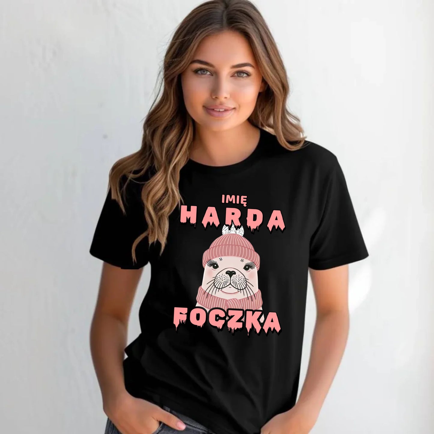 Koszulka damska - prezent dla morsa - Harda foczka - personalizowana HM05 - StoryCups.pl