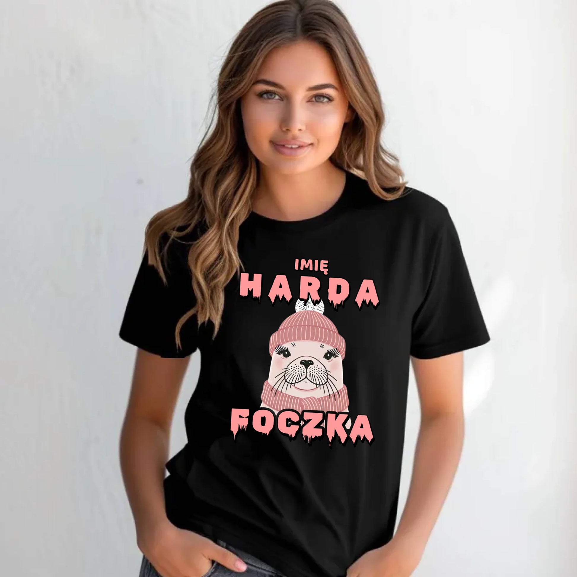 Koszulka damska - prezent dla morsa - Harda foczka - personalizowana HM05 - StoryCups.pl