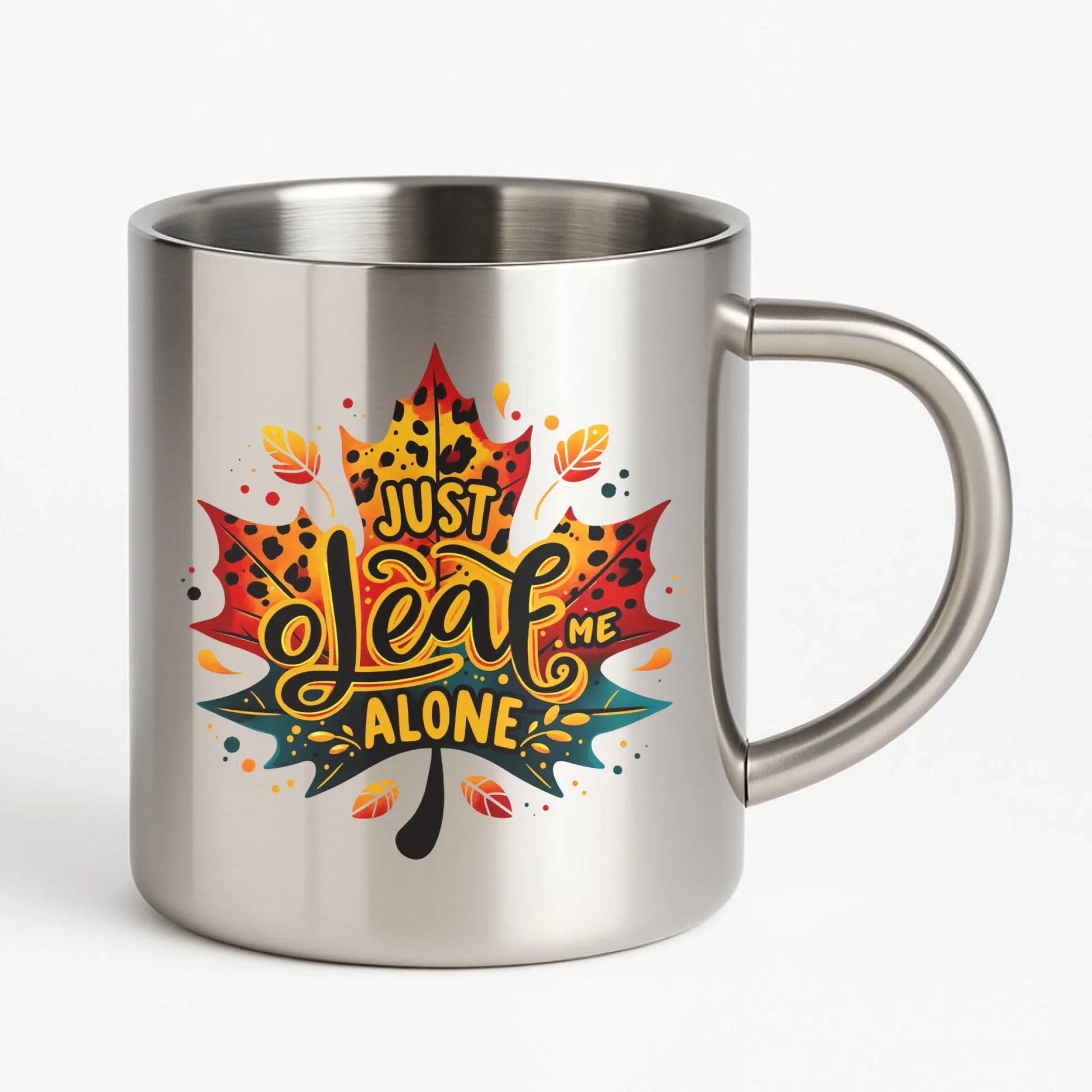 Kubek metalowy jesienny - Just leaf me alone JS22 - StoryCups.pl