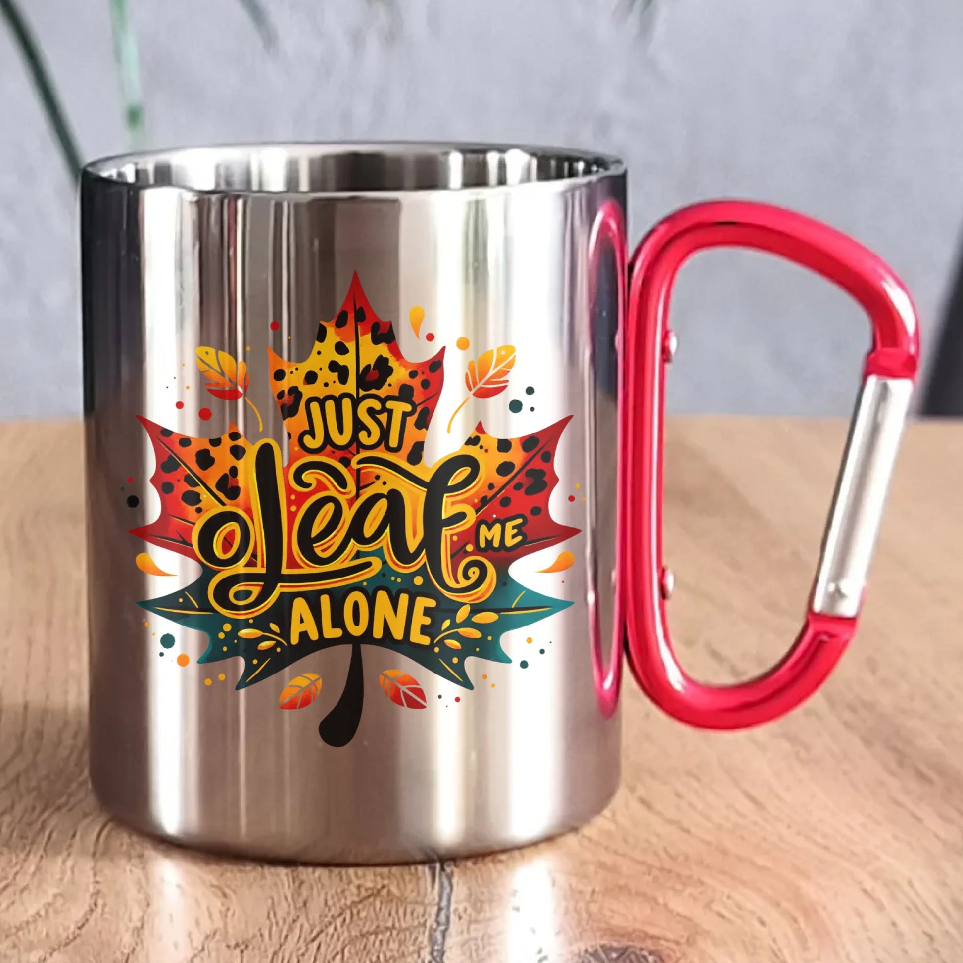 Kubek metalowy jesienny - Just leaf me alone JS22 - StoryCups.pl
