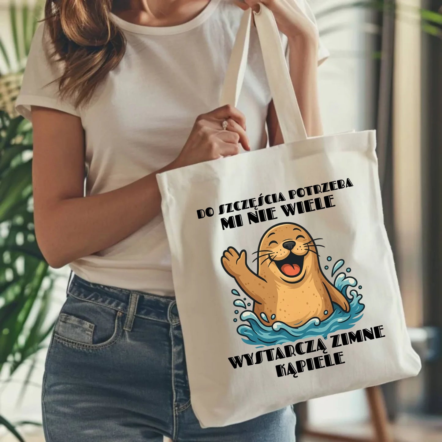 Torba - prezent dla morsa - Do szczęścia potrzeba mi nie wiele HM06 - StoryCups.pl