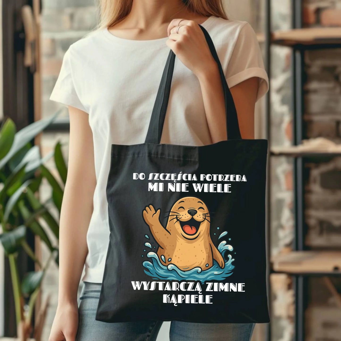 Torba - prezent dla morsa - Do szczęścia potrzeba mi nie wiele HM06 - StoryCups.pl