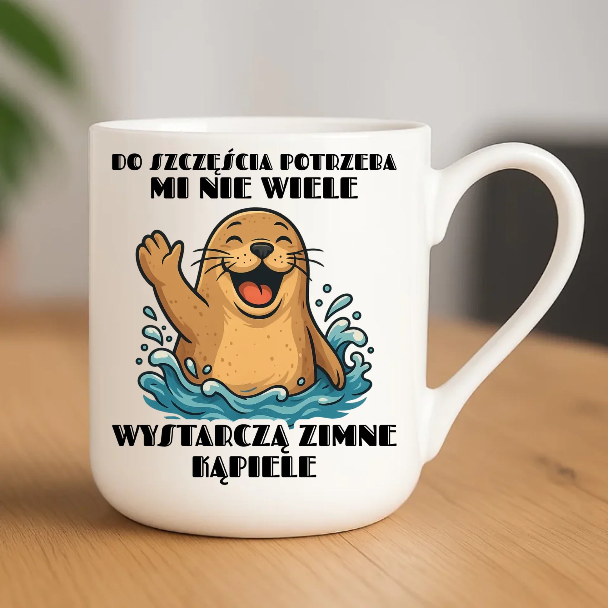 Kubek elegant - prezent dla morsa - Do szczęścia potrzeba mi nie wiele HM06 - StoryCups.pl