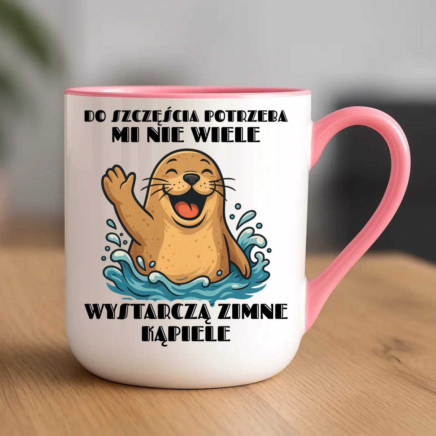 Kubek elegant - prezent dla morsa - Do szczęścia potrzeba mi nie wiele HM06 - StoryCups.pl