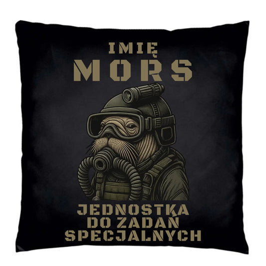 Poduszka dekoracyjna - prezent dla morsa - Mors do zadań specjalnych - personalizowana HM07 - StoryCups.pl