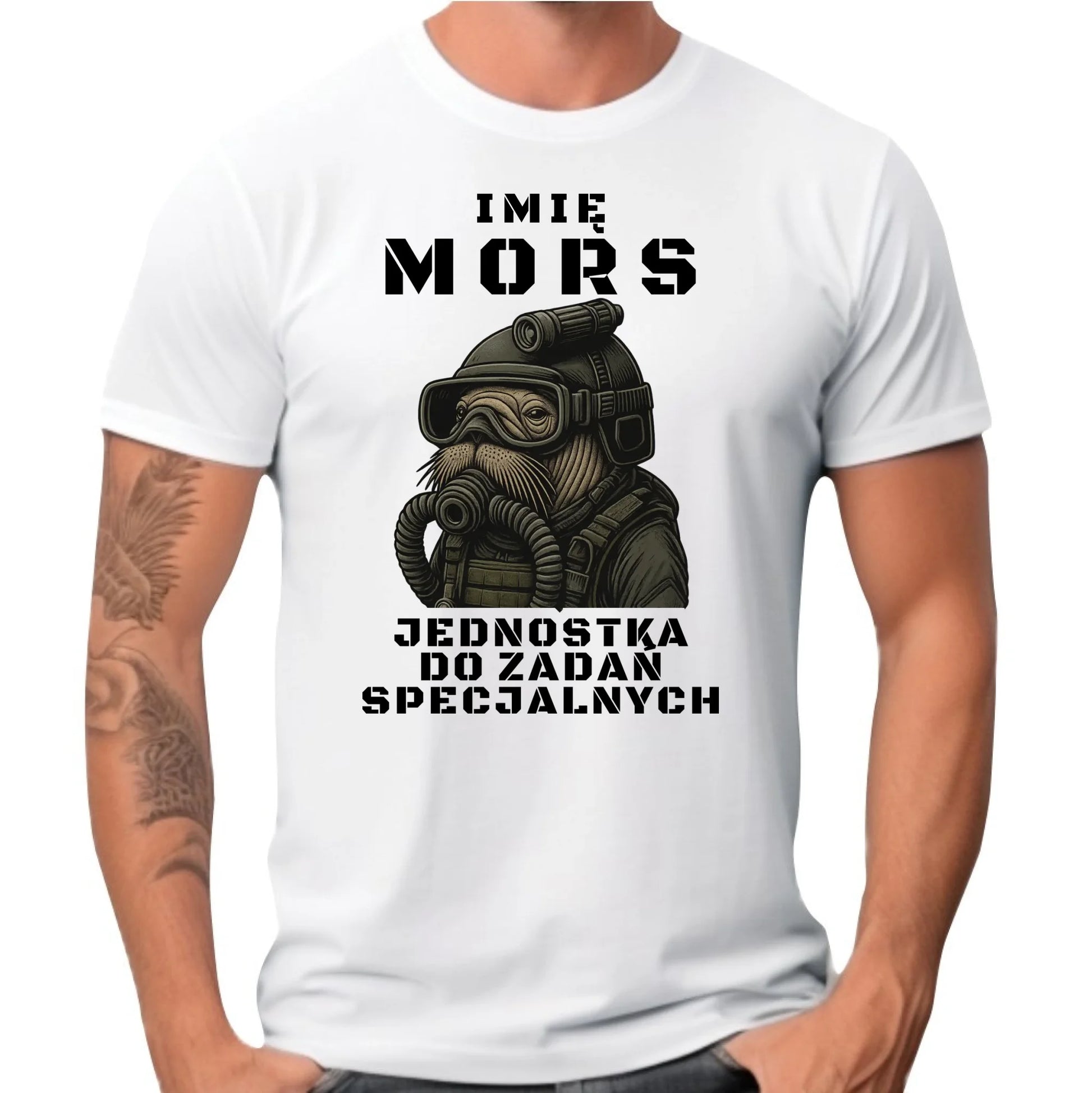 Koszulka męska - prezent dla morsa - Mors do zadań specjalnych - personalizowana HM07 - StoryCups.pl
