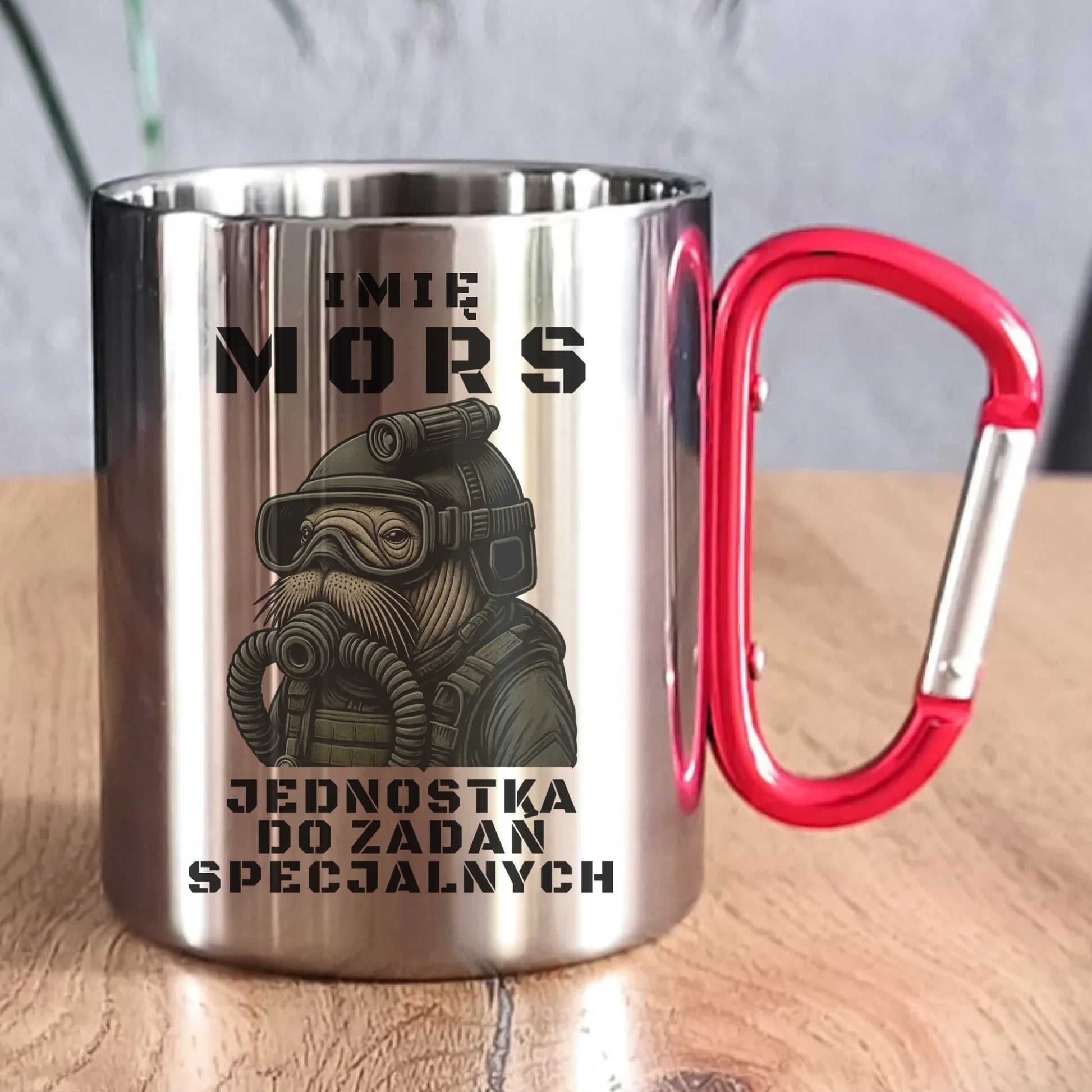 Kubek metalowy - prezent dla morsa - Mors do zadań specjalnych - personalizowany HM07 - StoryCups.pl