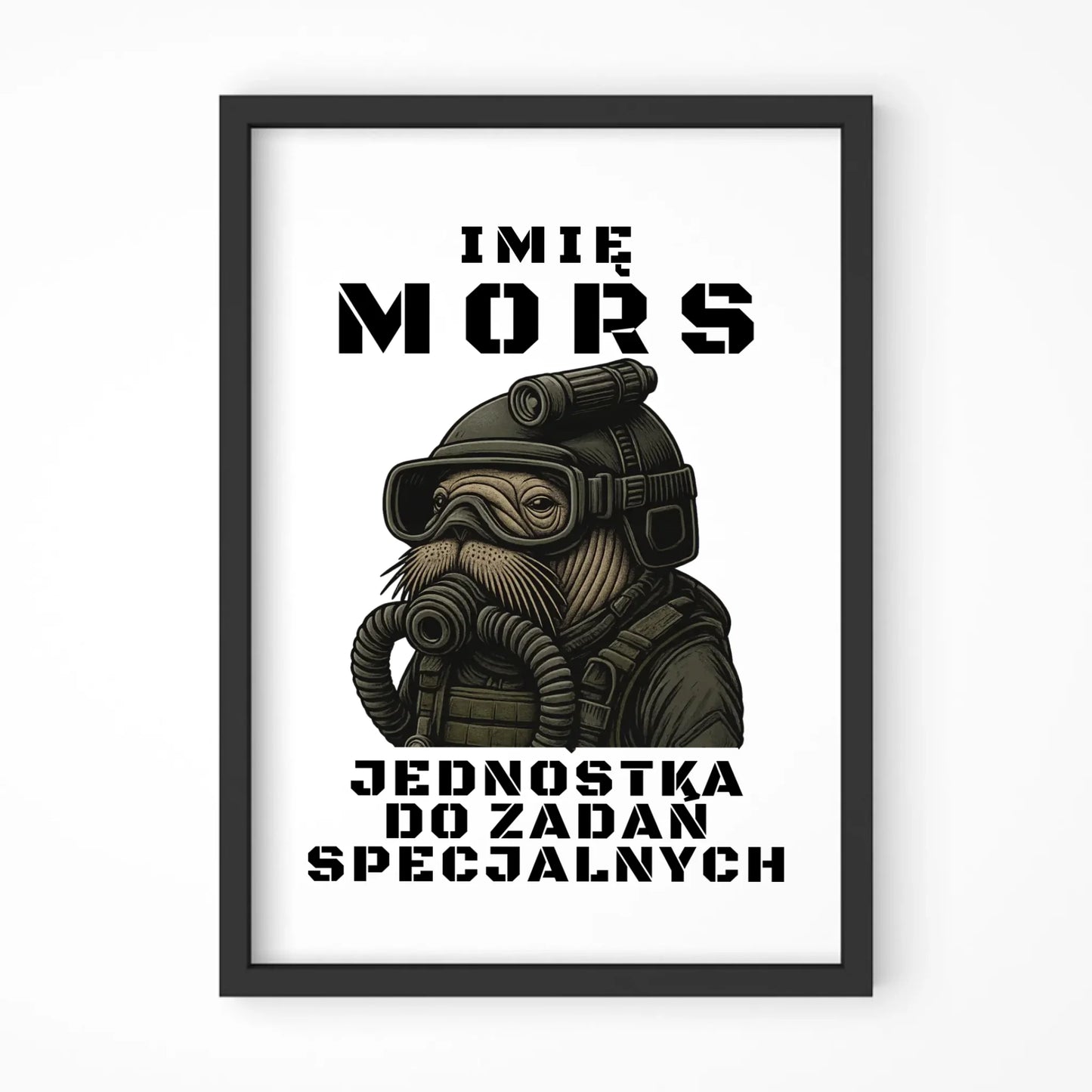 Plakat w ramie - prezent dla morsa - Mors do zadań specjalnych - personalizowany HM07 - StoryCups.pl