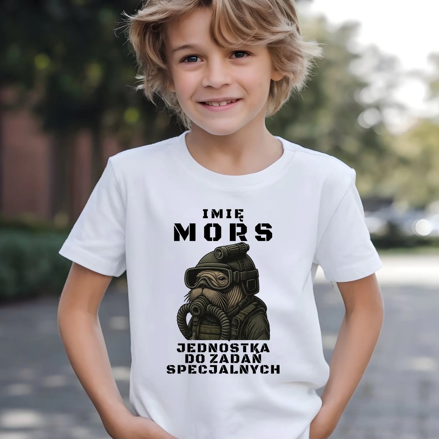 Koszulka dziecięca - prezent dla morsa - Mors do zadań specjalnych - personalizowana HM07 - StoryCups.pl