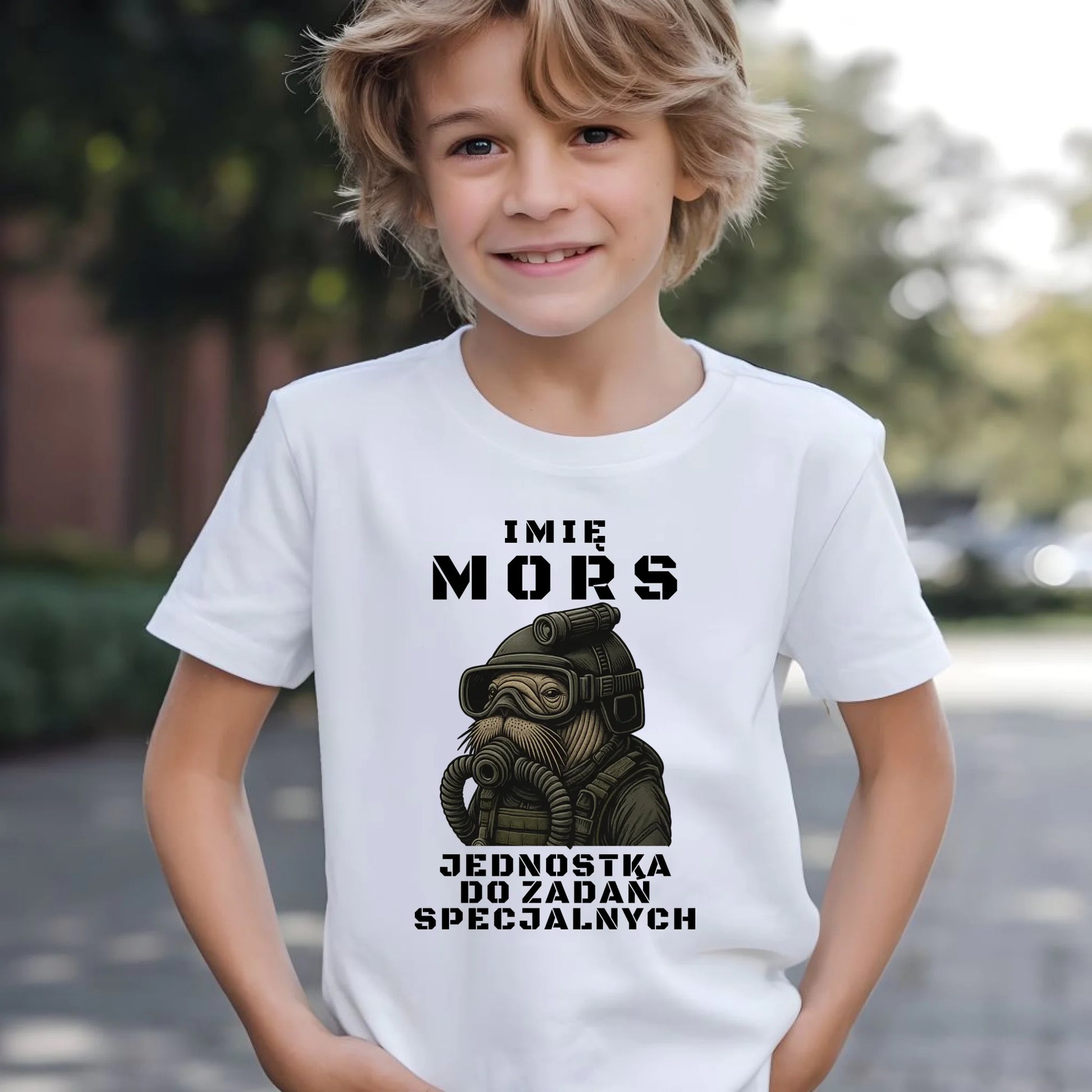 Koszulka dziecięca - prezent dla morsa - Mors do zadań specjalnych - personalizowana HM07 - StoryCups.pl