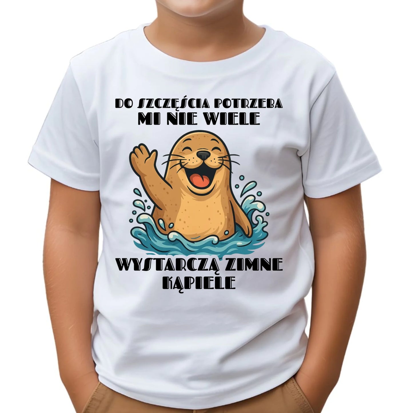 Koszulka dziecięca - prezent dla morsa - Do szczęścia potrzeba mi nie wiele HM06 - StoryCups.pl