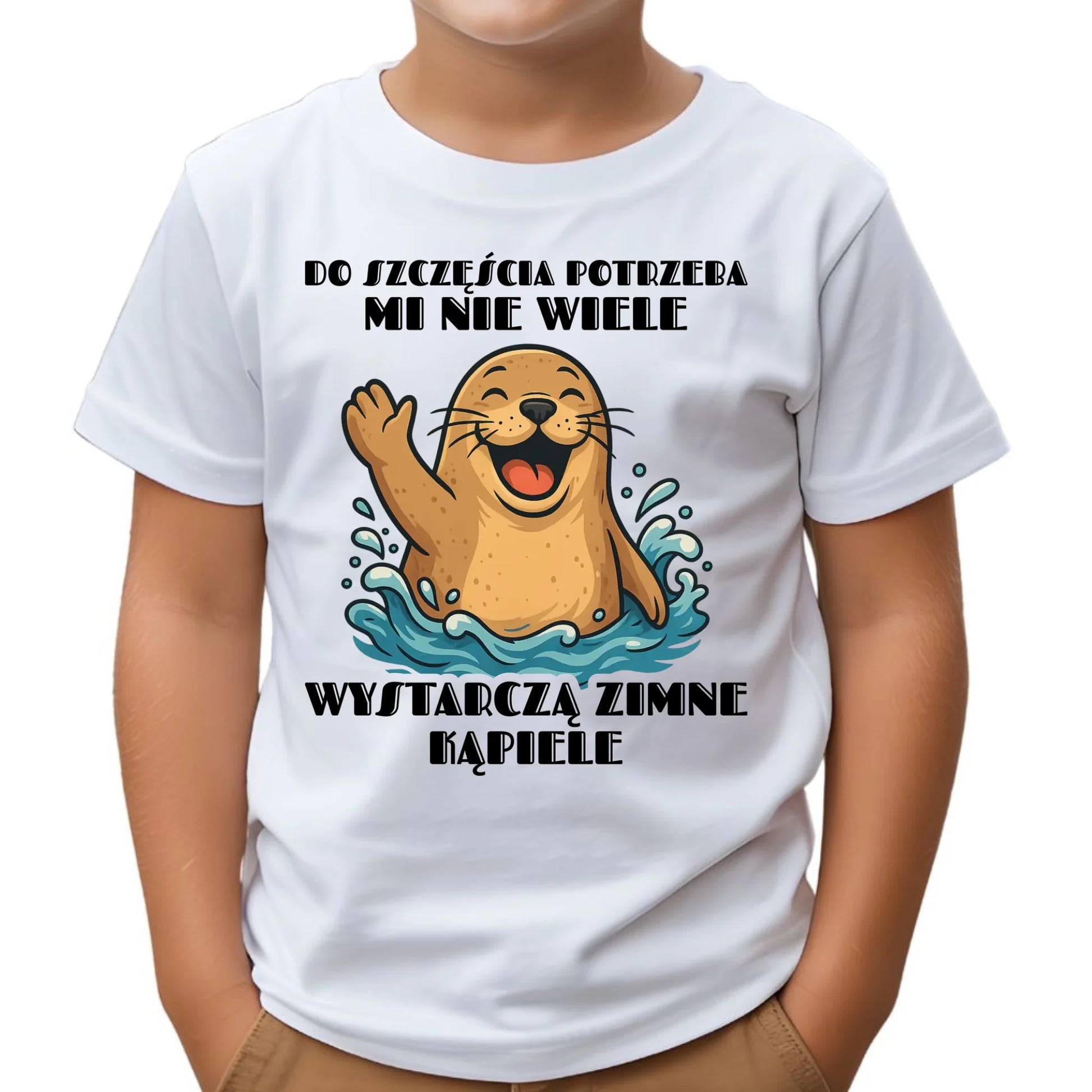 Koszulka dziecięca - prezent dla morsa - Do szczęścia potrzeba mi nie wiele HM06 - StoryCups.pl