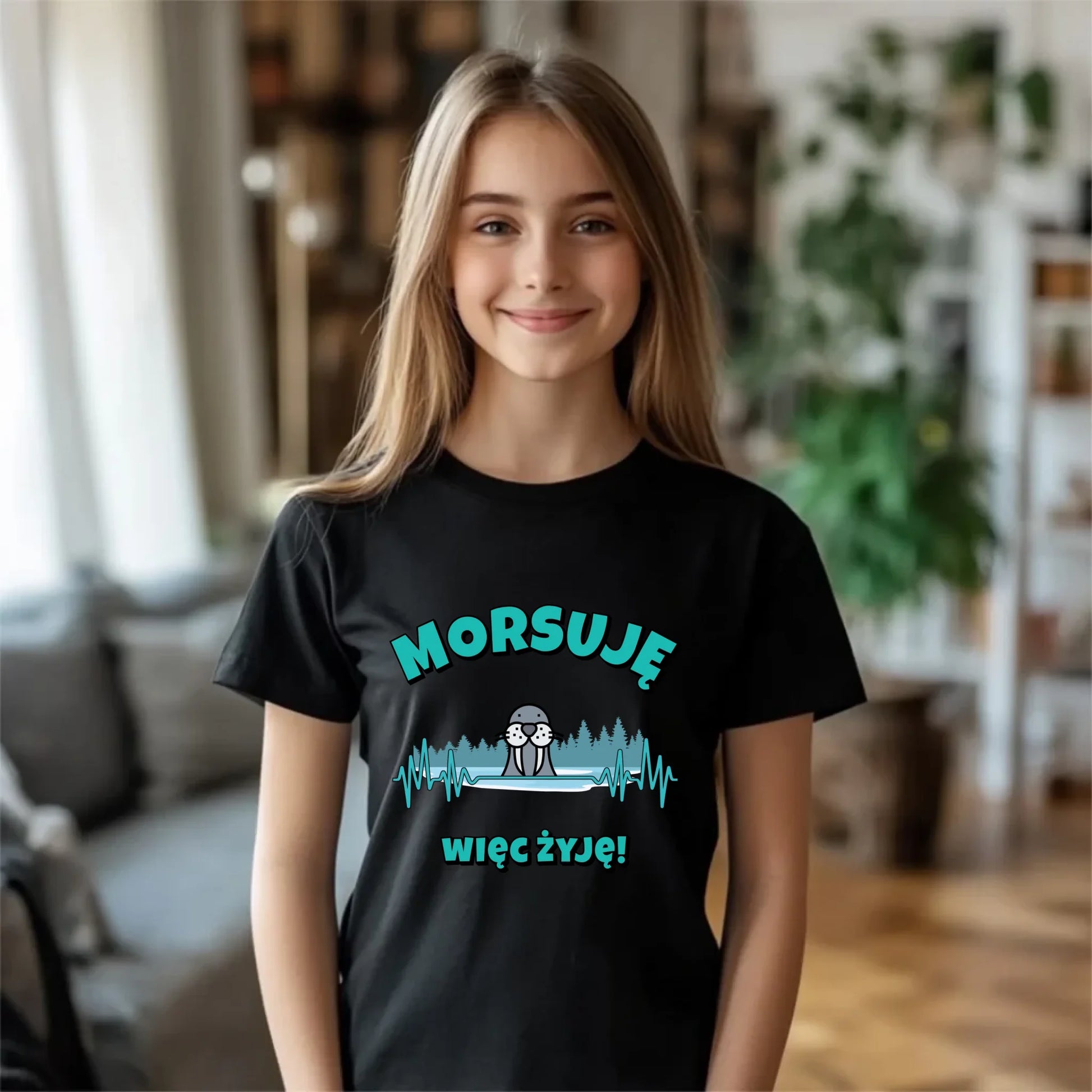 Koszulka dziecięca - prezent dla morsa - Morsuję więc żyję - Mors HM02 - StoryCups.pl