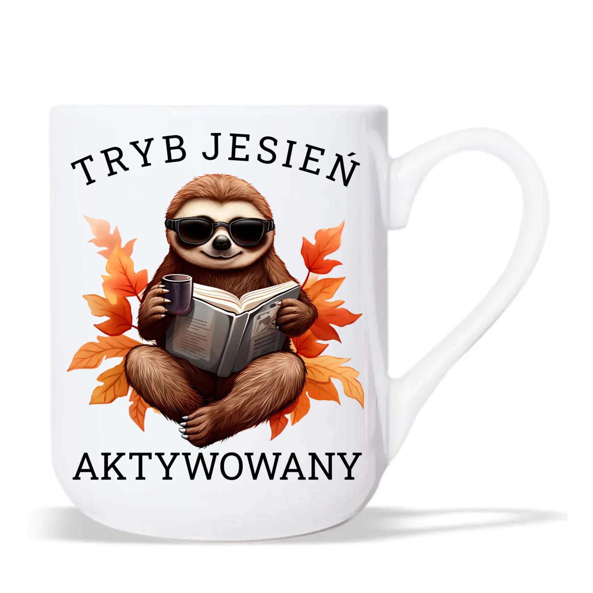 Kubek elegant jesienny - Leniwiec - Tryb jesień aktywowany JS23 - StoryCups.pl