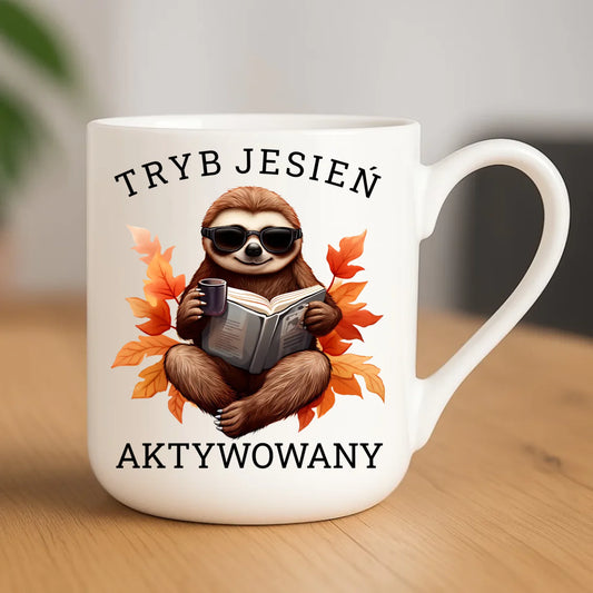 Kubek elegant jesienny - Leniwiec - Tryb jesień aktywowany JS23 - StoryCups.pl