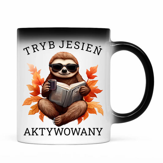 Kubek magiczny jesienny - Leniwiec - Tryb jesień aktywowany JS23 - StoryCups.pl
