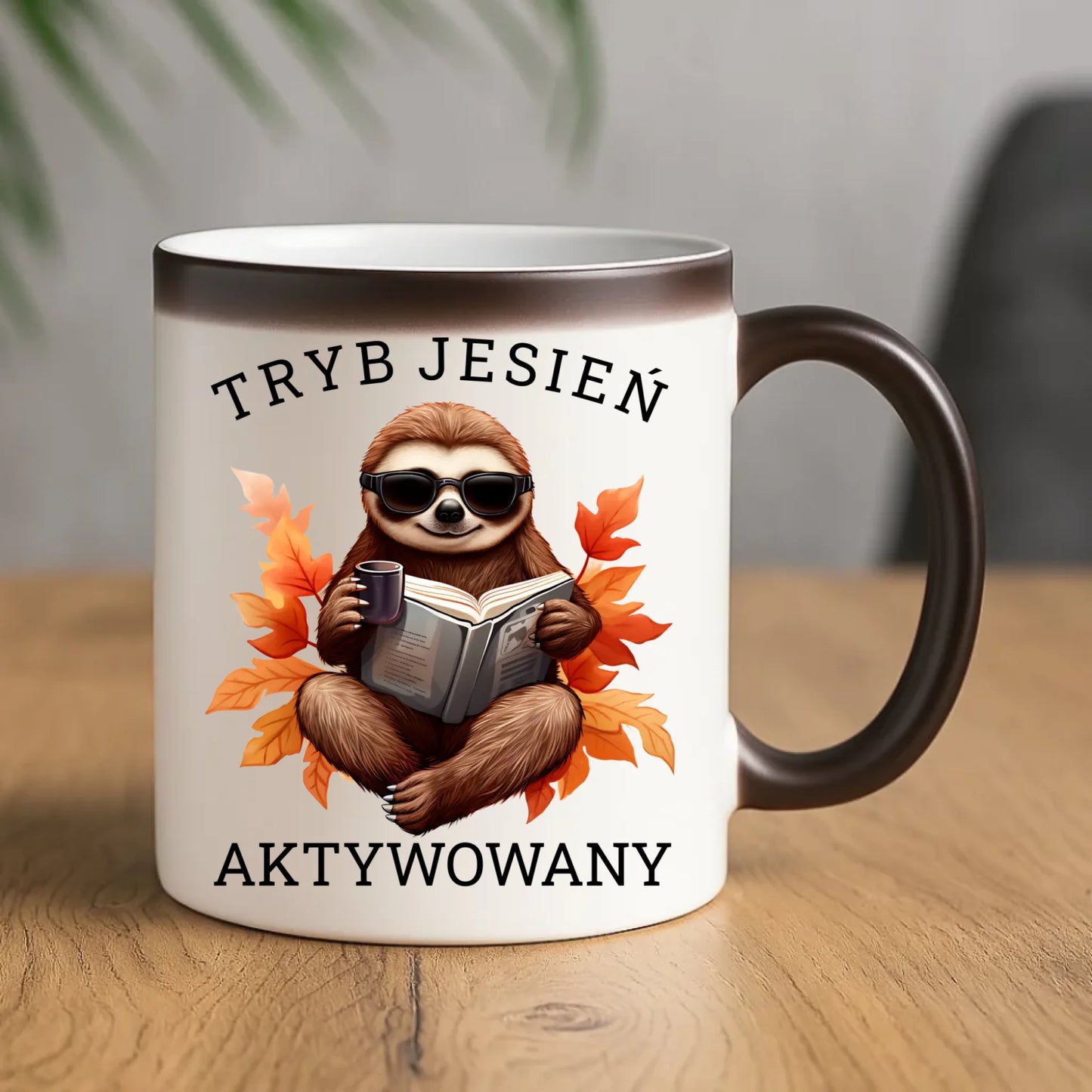Kubek magiczny jesienny - Leniwiec - Tryb jesień aktywowany JS23 - StoryCups.pl