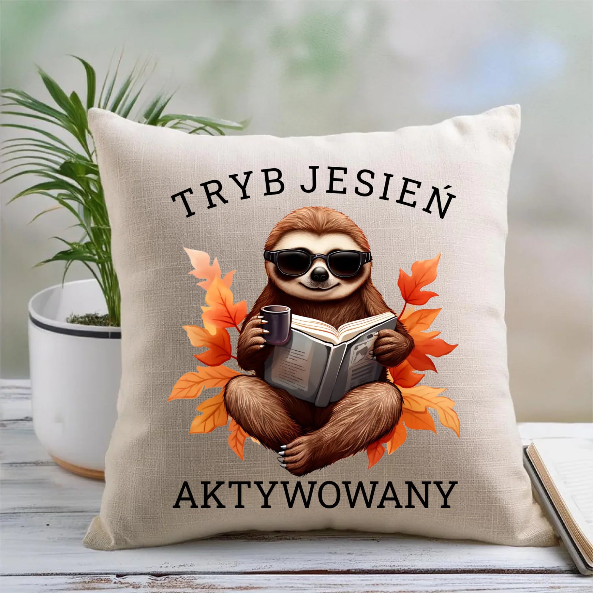 Poduszka jesienna - Leniwiec - Tryb jesień aktywowany JS23 - StoryCups.pl
