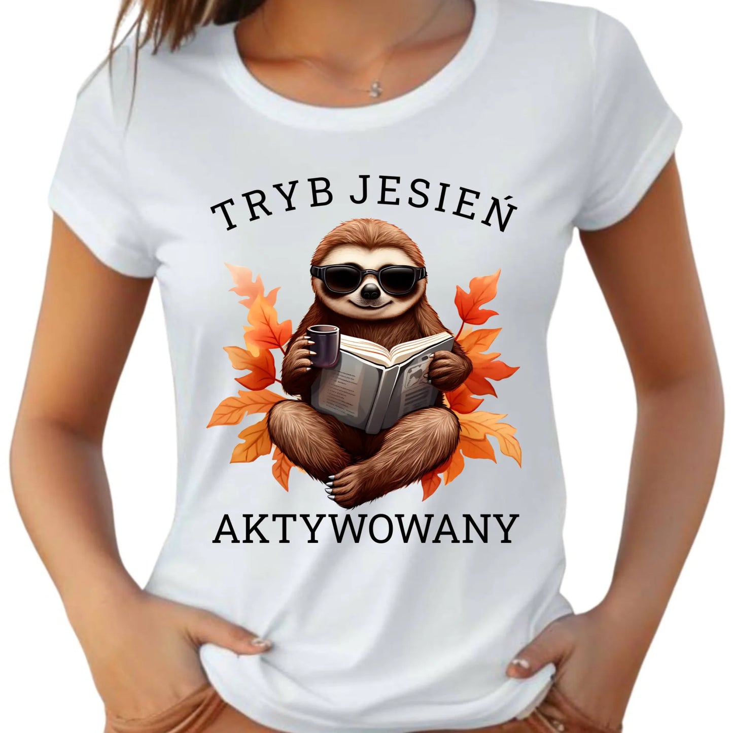 Koszulka damska jesienna - Leniwiec - Tryb jesień aktywowany JS23 - StoryCups.pl