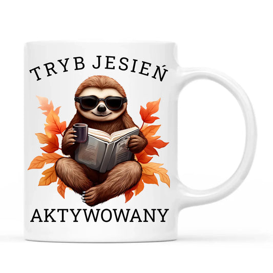 Kubek jesienny - Leniwiec - Tryb jesień aktywowany JS23 - StoryCups.pl