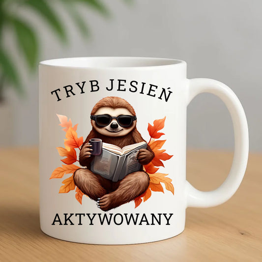 Kubek jesienny - Leniwiec - Tryb jesień aktywowany JS23 - StoryCups.pl