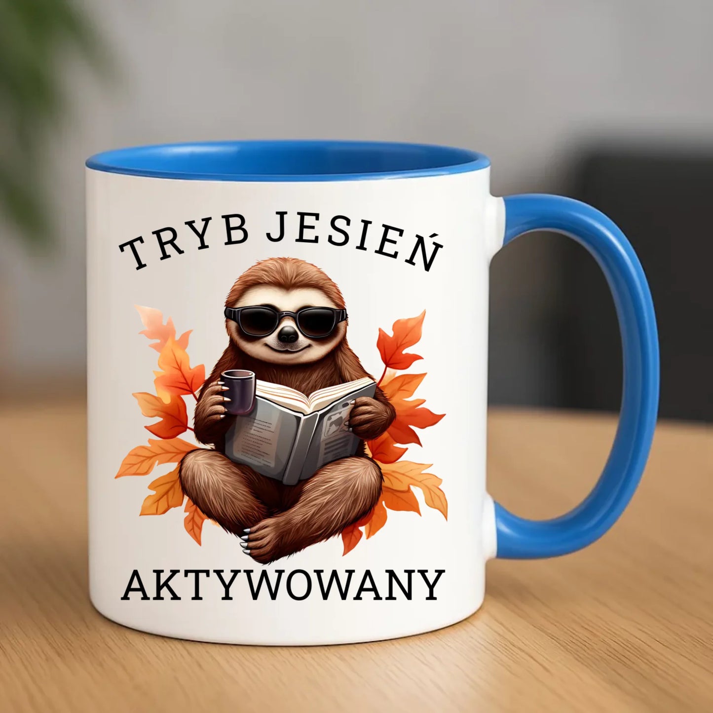 Kubek jesienny - Leniwiec - Tryb jesień aktywowany JS23 - StoryCups.pl