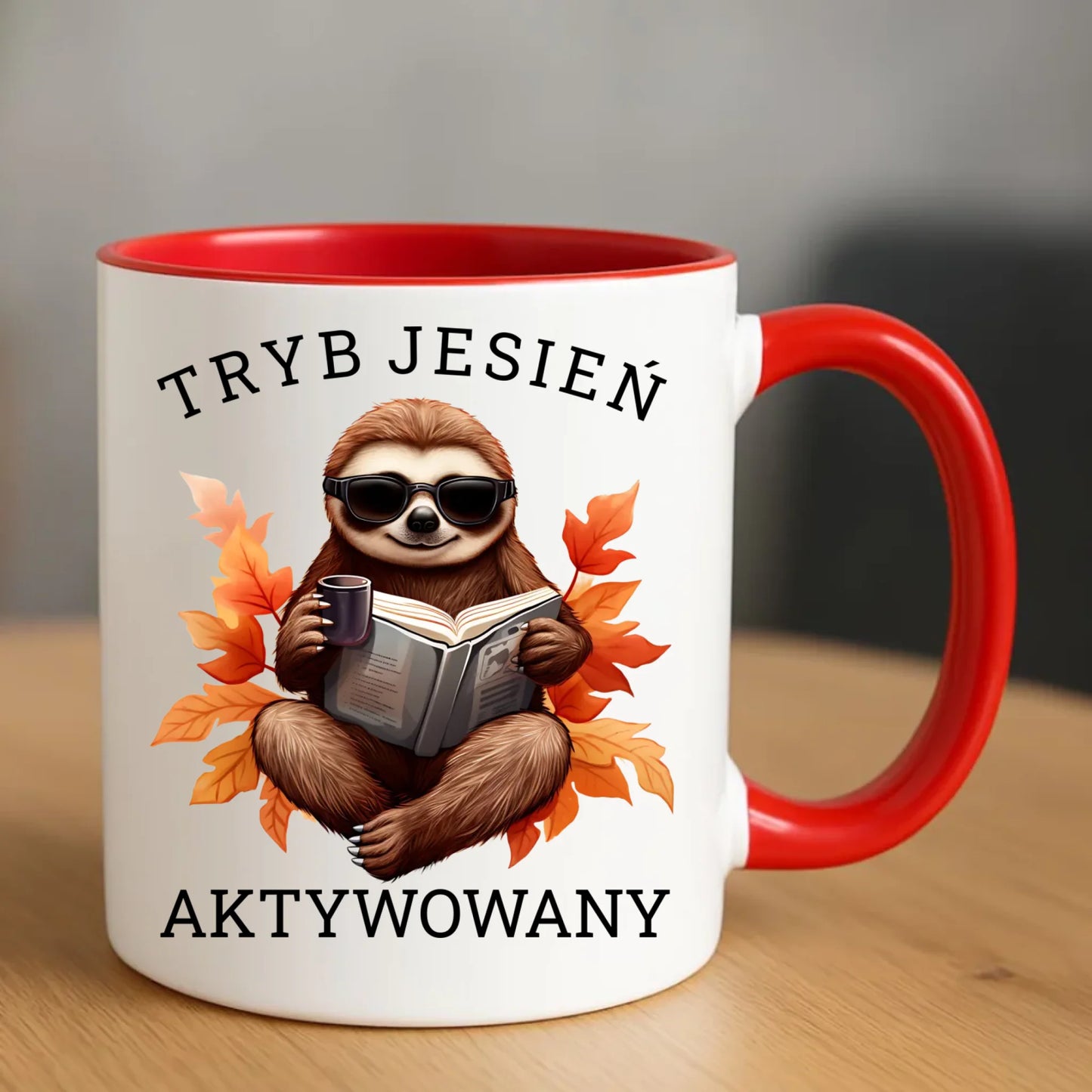 Kubek jesienny - Leniwiec - Tryb jesień aktywowany JS23 - StoryCups.pl