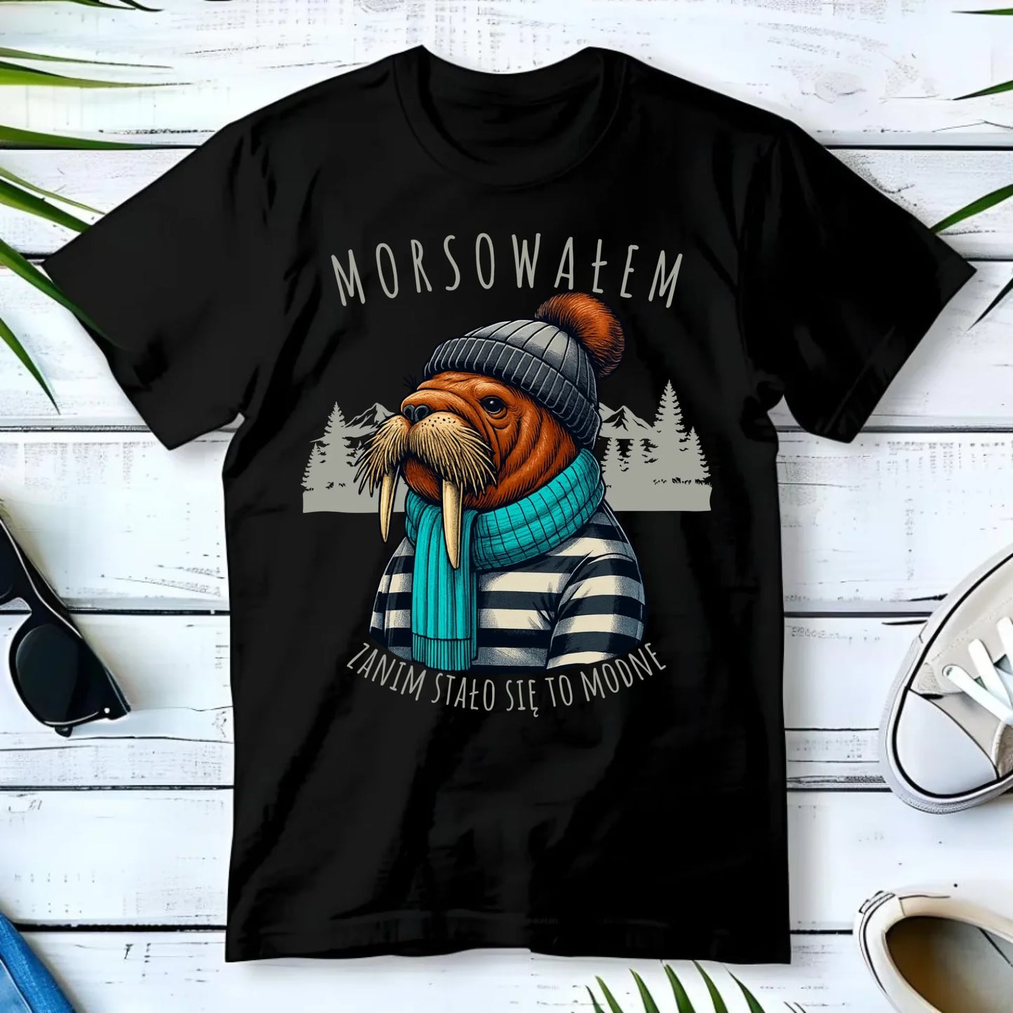 Koszulka męska - prezent dla morsa - Morsowałem zanim stało się to modne - Mors HM08 - StoryCups.pl