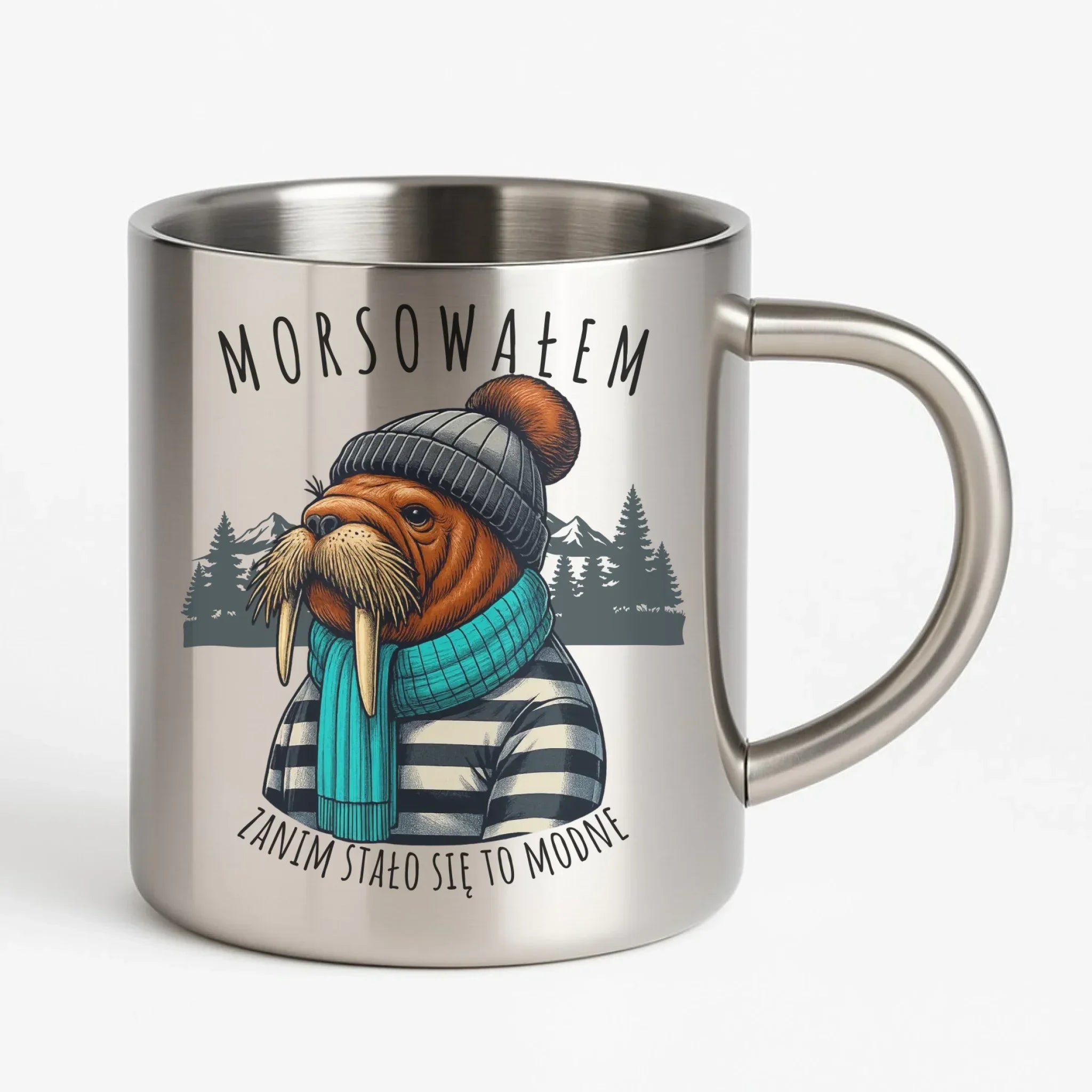 Kubek metalowy - prezent dla morsa - Morsowałem zanim stało się to modne - Mors HM08 - StoryCups.pl