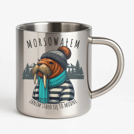 Kubek metalowy - prezent dla morsa - Morsowałem zanim stało się to modne - Mors HM08 - StoryCups.pl
