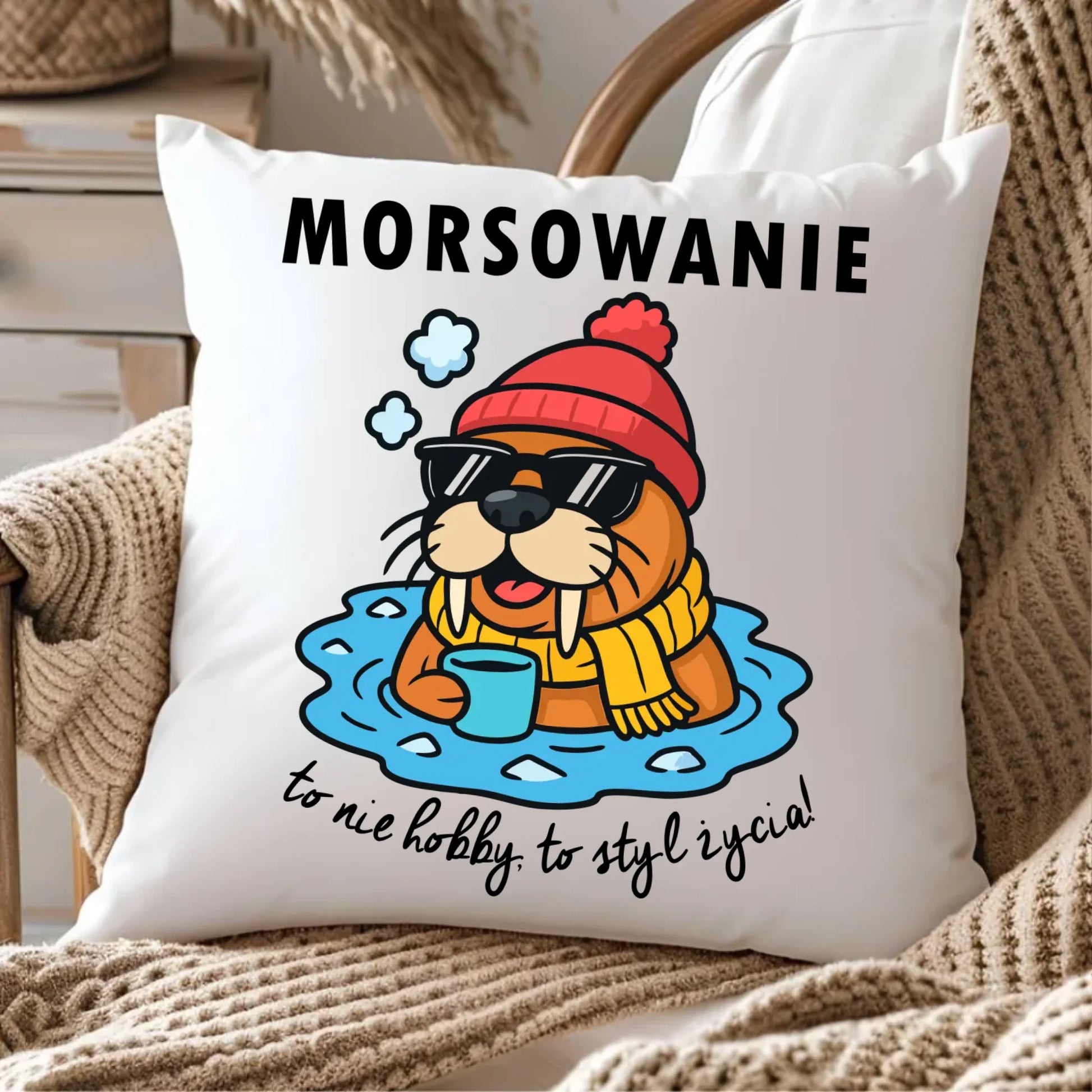 Poduszka - prezent dla morsa - Morsowanie to styl życia HM10 - StoryCups.pl