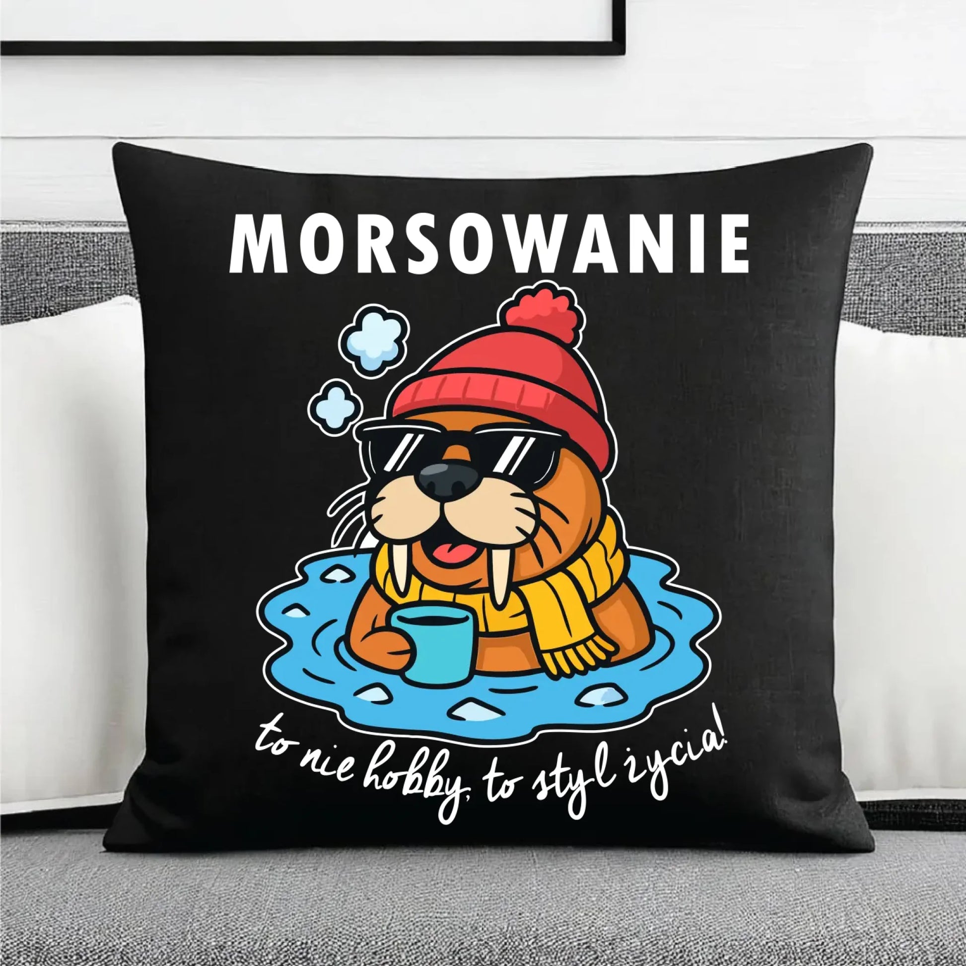 Poduszka dekoracyjna - prezent dla morsa - Morsowanie to styl życia HM10 - StoryCups.pl