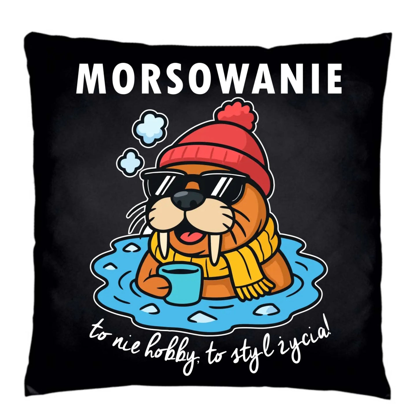 Poduszka dekoracyjna - prezent dla morsa - Morsowanie to styl życia HM10 - StoryCups.pl