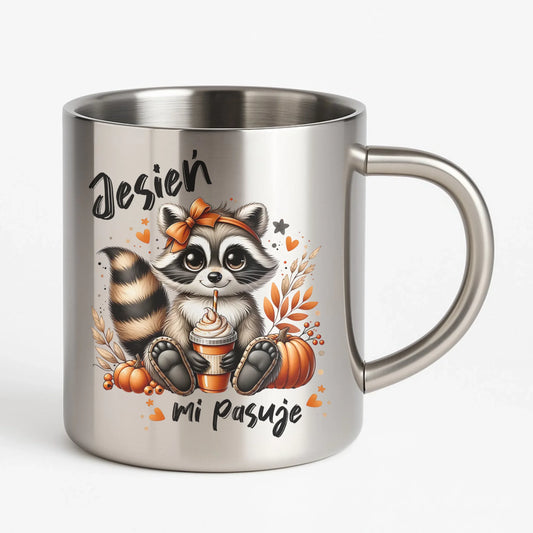 Kubek metalowy jesienny - Jesień mi pasuje JS25 - StoryCups.pl
